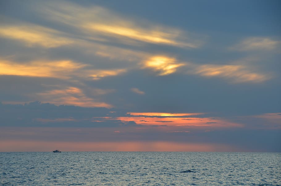 sunset, ocean, vacation, nature, wave, sunshine, travel, sky HD wallpaper