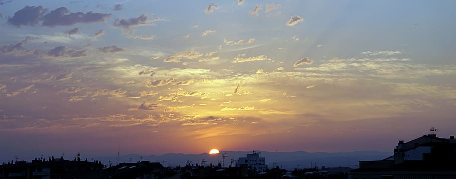 sun, dawn, horizon, sky, sunrise landscape, clouds, awakening HD wallpaper