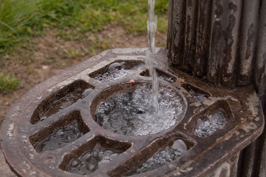 fontanella, water, beverage, no people, nature, metal, high angle view HD wallpaper
