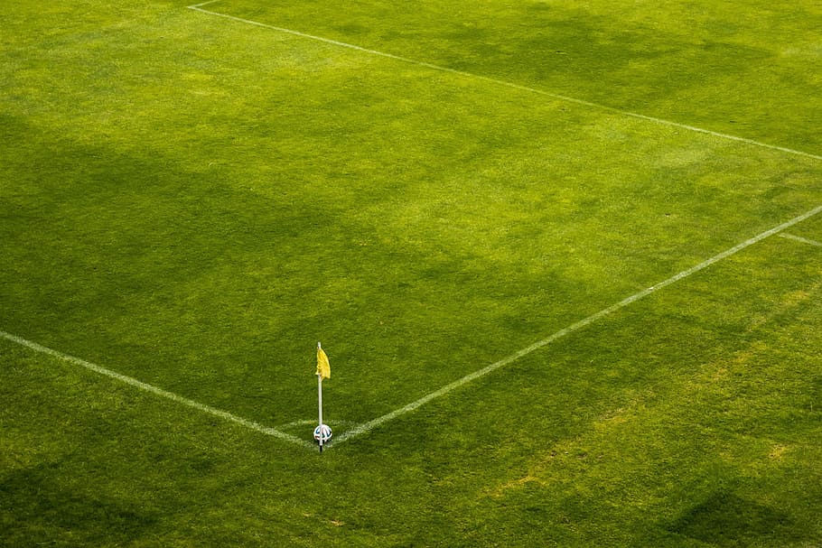 photo of soccer field, the ball, stadion, horn, corner, korner, HD wallpaper