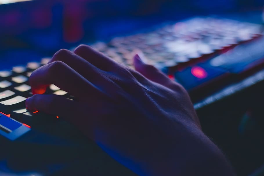 Photo of Person Typing on Computer Keyboard, action, blur, close-up HD wallpaper