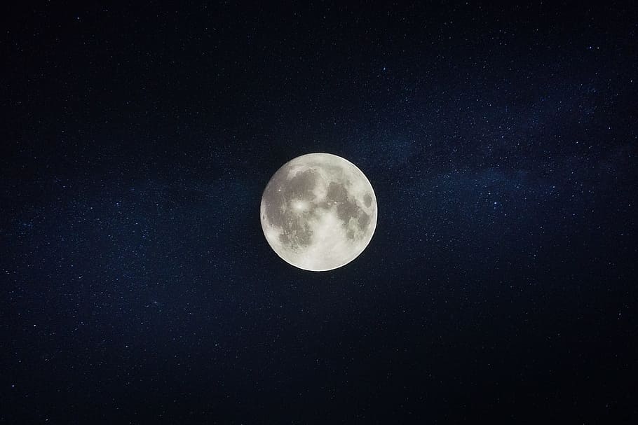 dark, night, moon, light, circle, round, photography, stars HD wallpaper