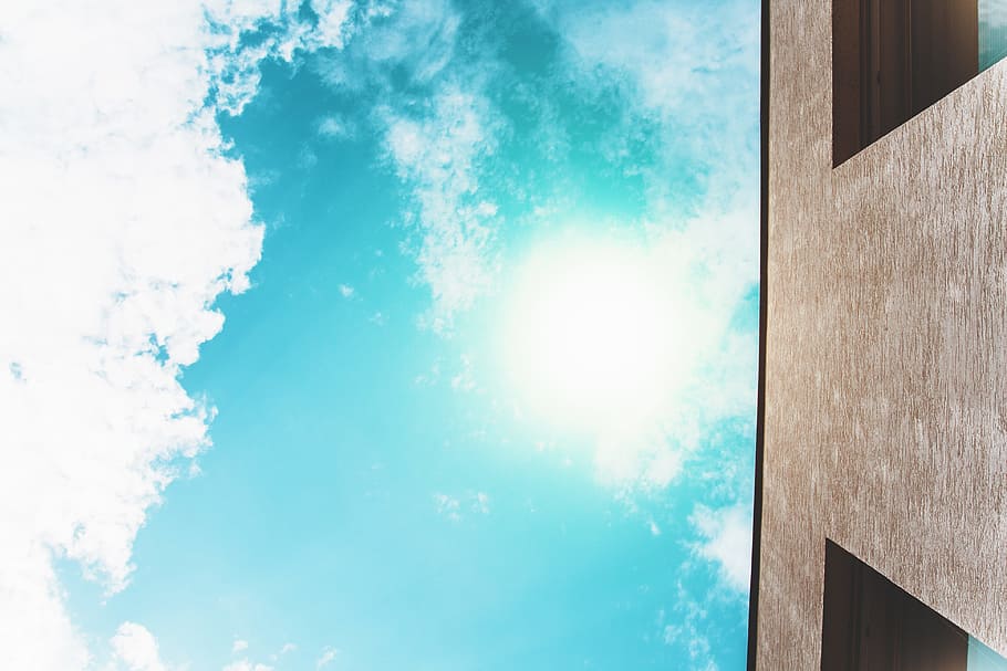 light, sky, sunny, clouds, bright, daylight, heaven, low angle shot HD wallpaper