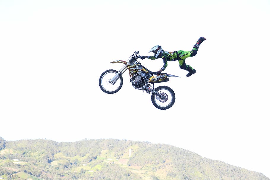volar, motorbike, motorcycle, ride, speed, fly, transportation, HD wallpaper