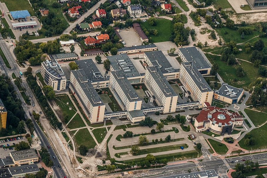 polytechnic university which, the university, the streets, aerial photo HD wallpaper