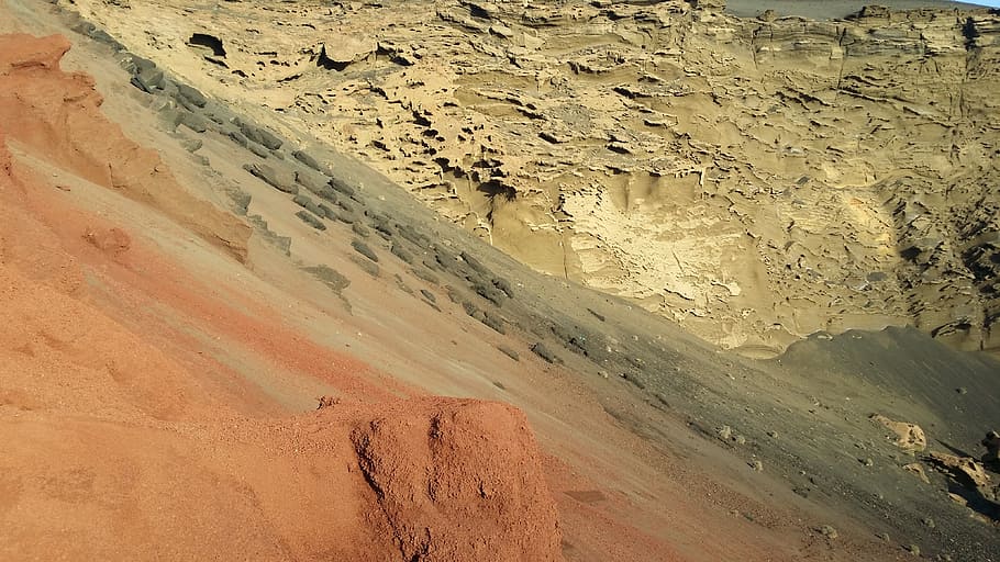 volcanic, landscape, nature, sand, desert, climate, high angle view HD wallpaper