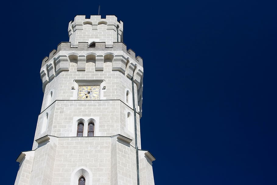 castle, tower, white, historical, ancient, architecture, romanticism HD wallpaper