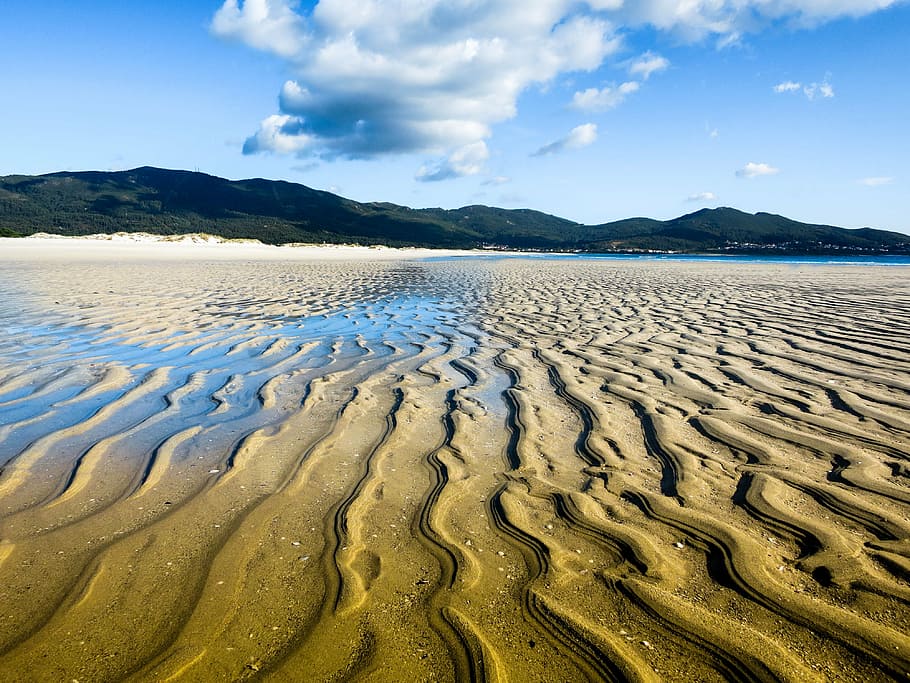 spain, beach, ebb, scenics - nature, water, land, sky, beauty in nature HD wallpaper