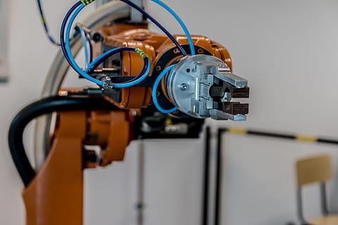 close-up of corded machine, robot, arm, technology, robot arm HD wallpaper