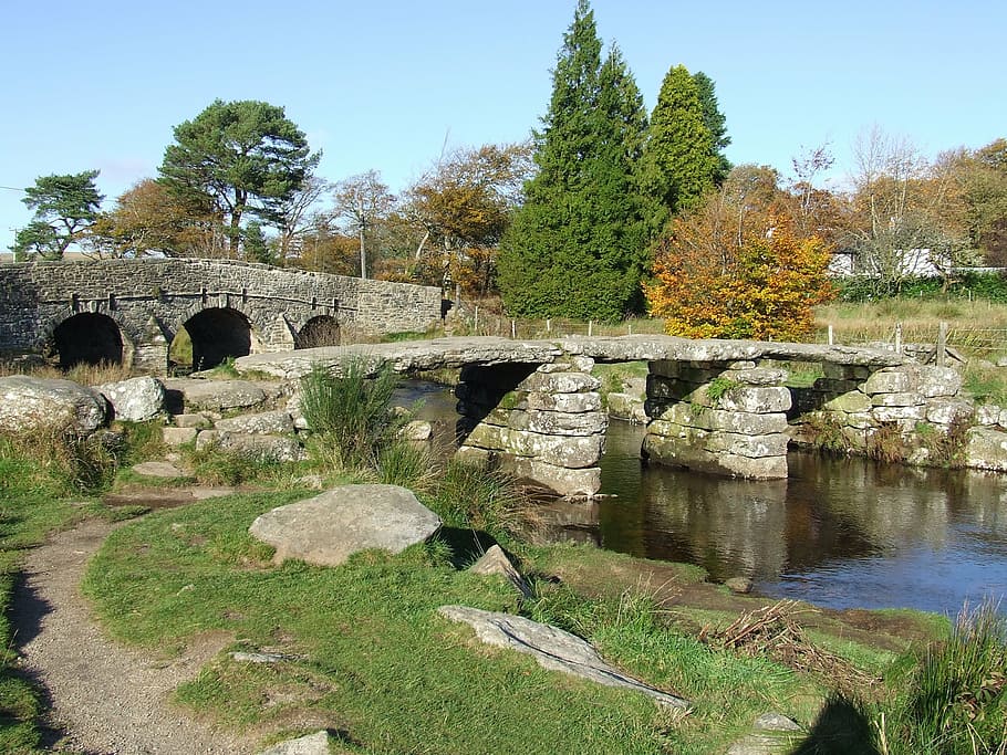 river, bridge, stone, ancient, countryside, scenic, dartmoor HD wallpaper