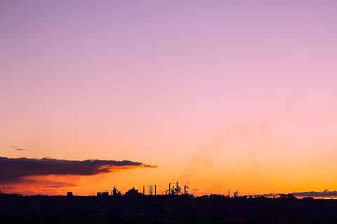 sky, silhouette, sunset, nature, sunset sky, sky background HD wallpaper