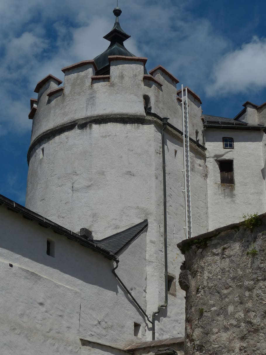 hohensalzburg fortress, castle, landmark, austria, built structure, HD wallpaper