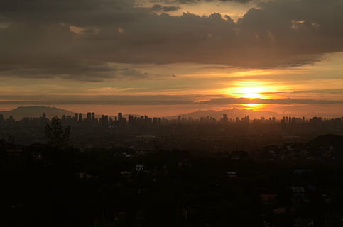 sunrise photography, manila, skyline, sunset, building, cityscape HD wallpaper