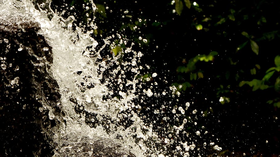 splash of water, water splash, river, sprinkler, waterfall HD wallpaper