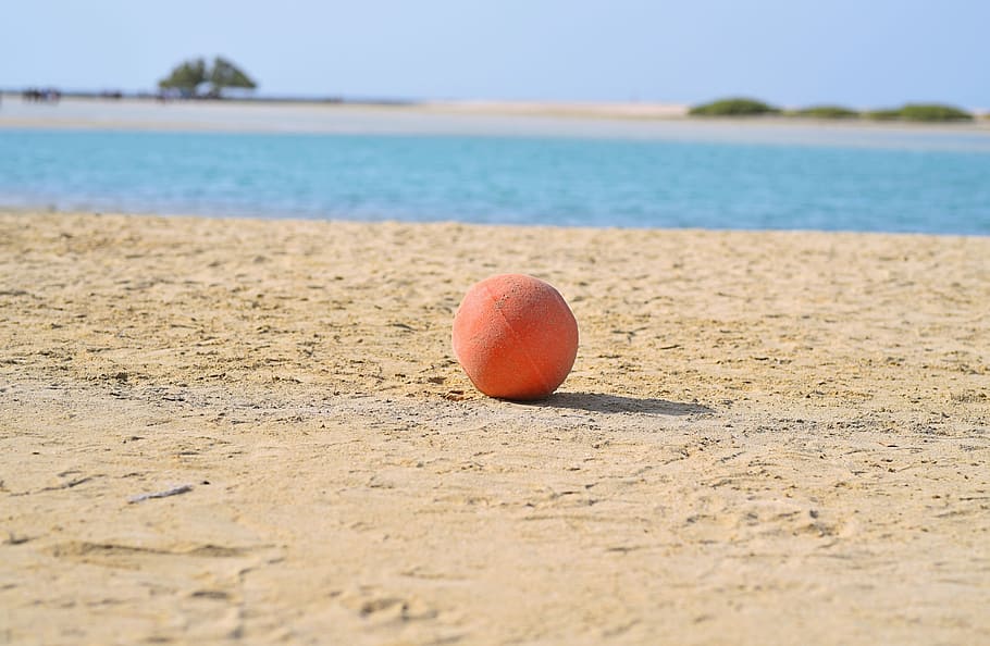 Orange, Ball, Beach, Sands, Summer, vacation, play, holiday HD wallpaper