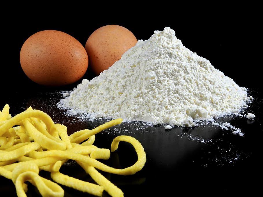 flour and eggs, chicken, hen, nature, eggshell, bird, poultry HD wallpaper
