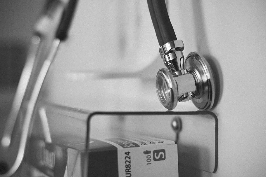 close-up photo of black and gray stethoscope, hospital, doctor