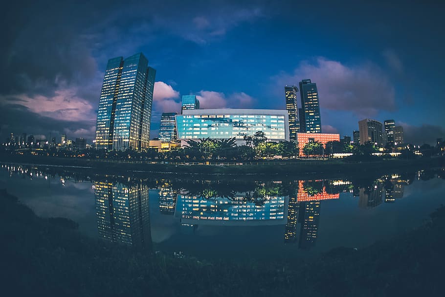 landscape photo of cityscape during nighttime, cityscapes during nighttime HD wallpaper
