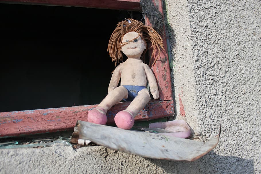 doll, toys, ugly, old, abandoned, childhood, girl, children, dirty, HD wallpaper