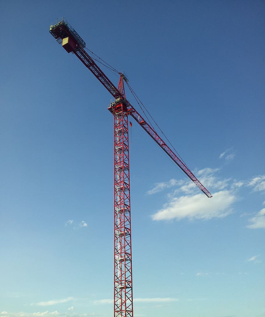 tower crane, construction, equipment, work, lift, steel, machinery HD wallpaper