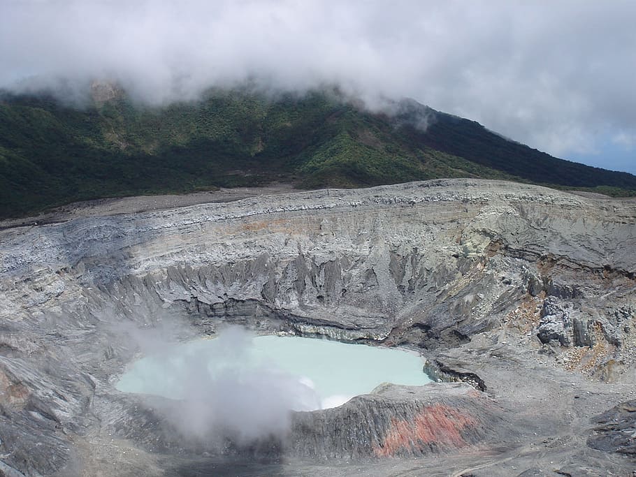 volcano, fog, cloud, geology, mountain, environment, smoke - physical structure HD wallpaper