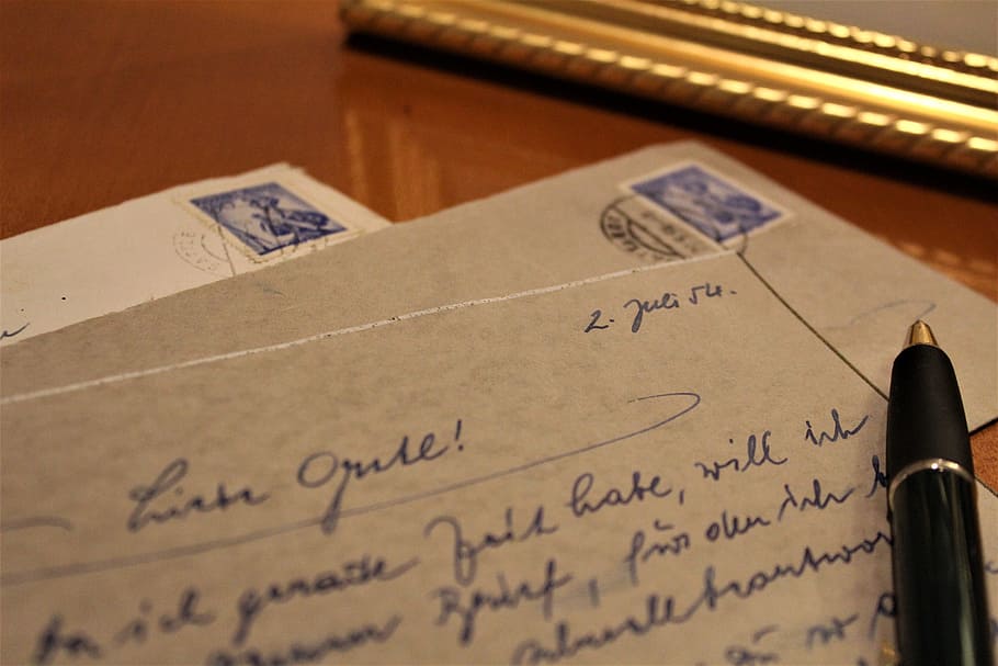 pen near brown paper, letters, old, antique, handwriting, font HD wallpaper
