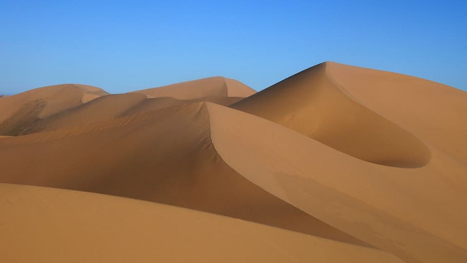 brown dessert hill wallpaper, mongolia, desert landscape, gobi, HD wallpaper
