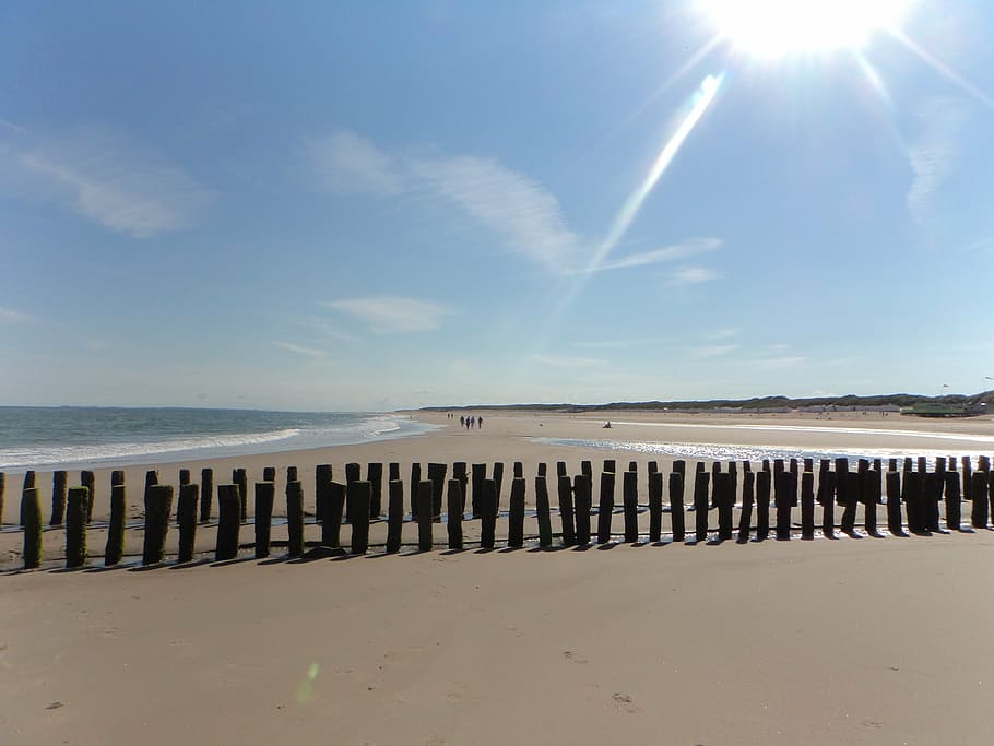 beach, seaside, summer, nature, coast, sky, water, horizon over water HD wallpaper