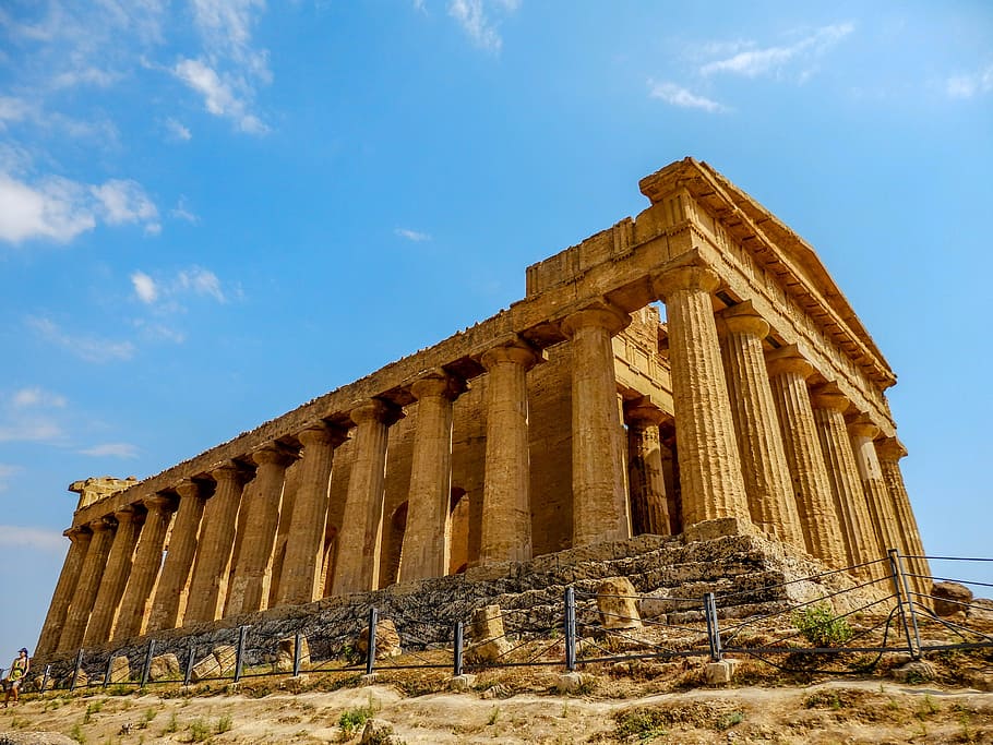 monument, greek temple, agrigento, sicily, italy, history, architecture, HD wallpaper
