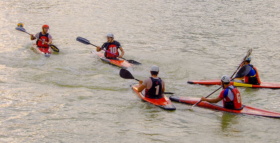 Sport, Competition, Oars, Canoe, Lake, medium group of people HD wallpaper