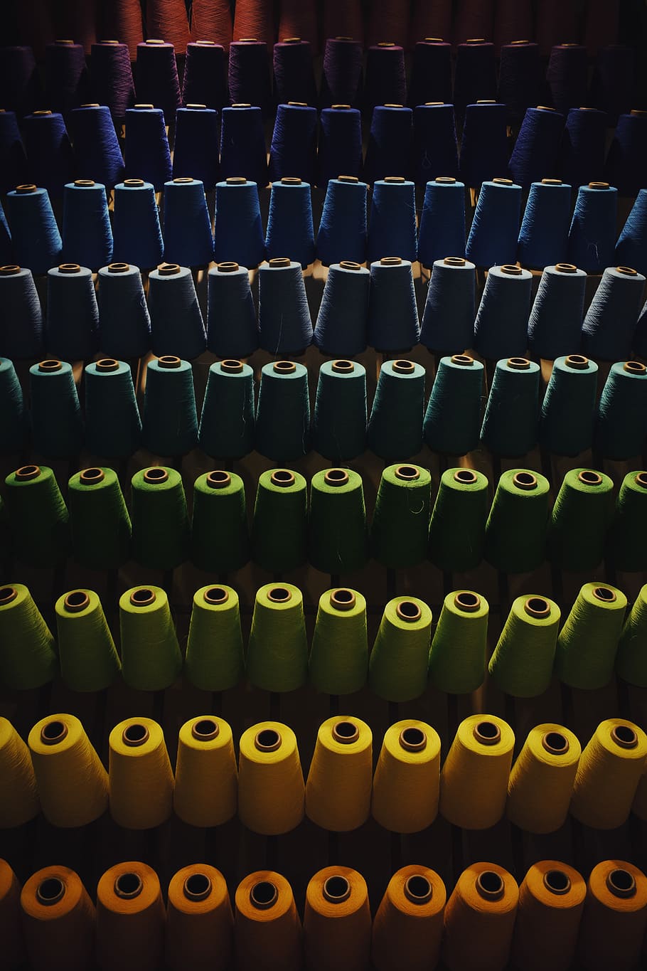photo of assorted-color thread spool lot, assorted-color thread spools HD wallpaper