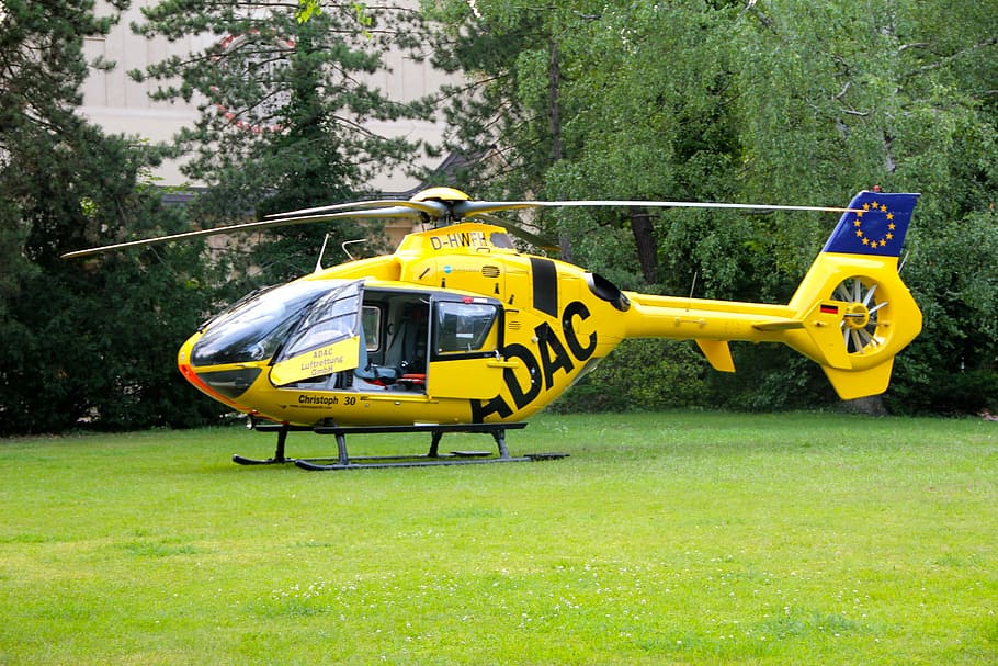 adac, helicopter, rescue, plant, tree, mode of transportation HD wallpaper