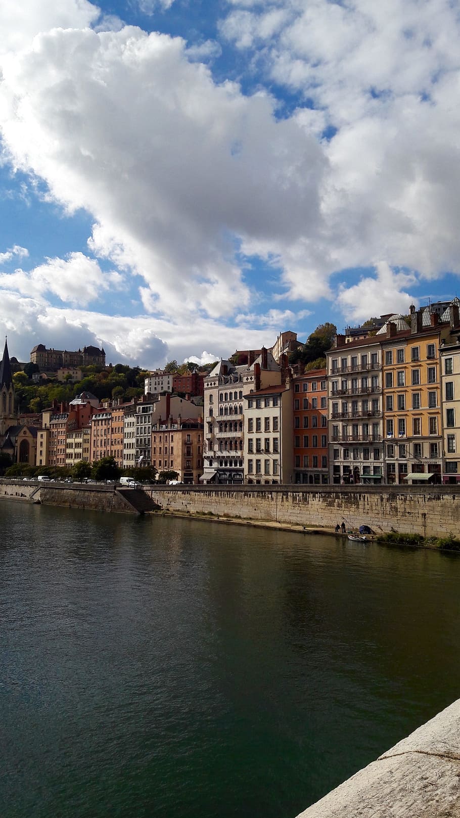 lyon, river, saône, bridge, saint-georges, architecture, reflections HD wallpaper