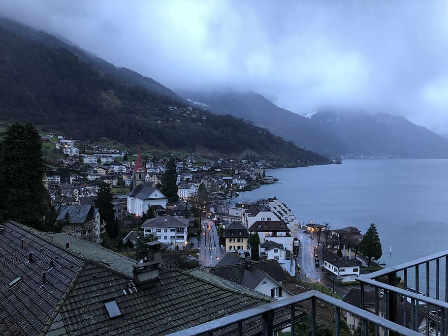 small town, switzerland, morning, architecture, building exterior HD wallpaper