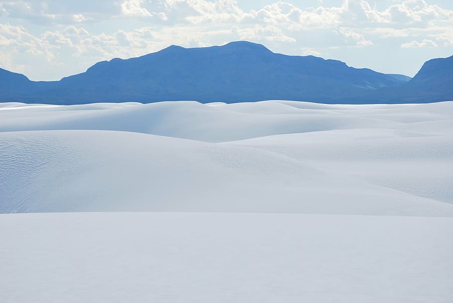 mounting during winter, white sands, desert, dunes, wilderness, HD wallpaper