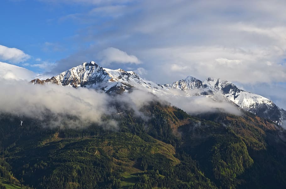 snow-covered mountain, alpine, alps, snow mountain, winter HD wallpaper
