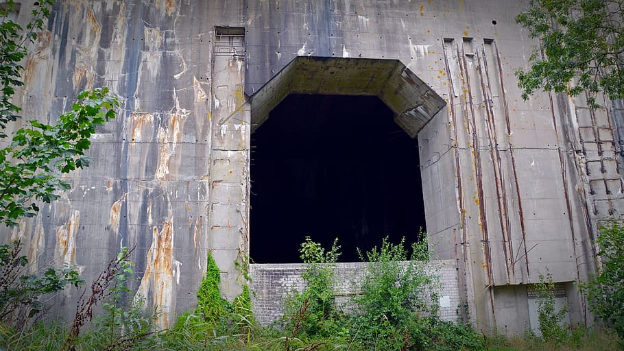 Bunker, Decay, Goal, Opening, Weathered, bunker valentin, building HD wallpaper