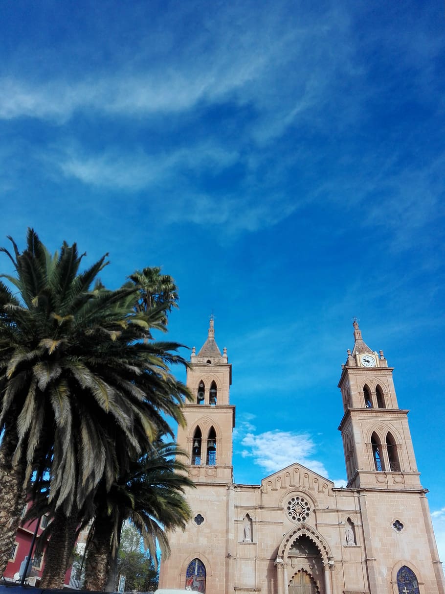 church, mexico, palm, religion, belief, spirituality, building exterior HD wallpaper