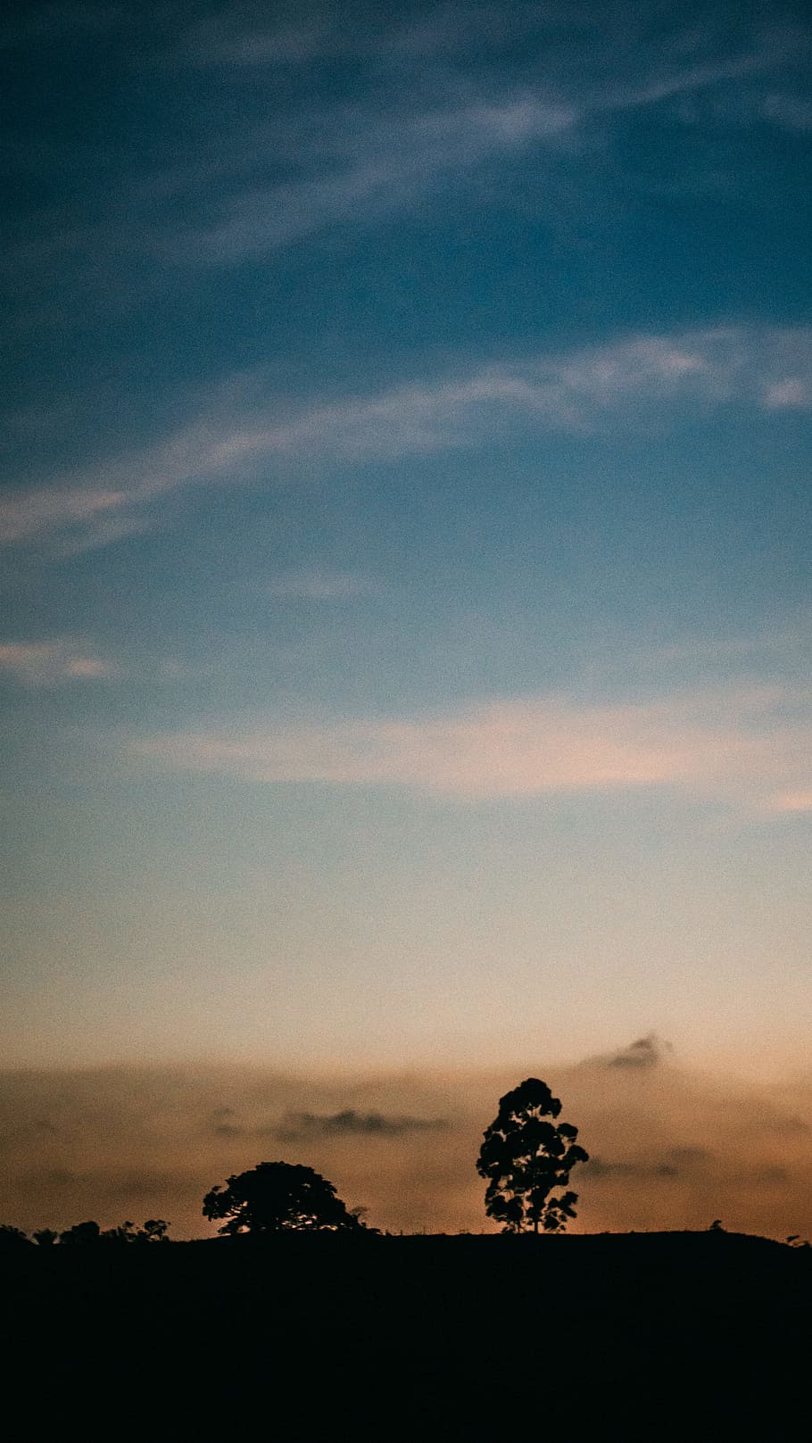 dawn, landscape, nature, sky, clouds, dark, outdoors, silhouette HD wallpaper