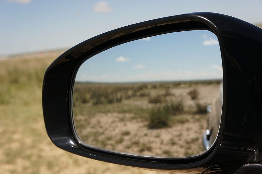 car mirror, lens, views, landscape, environment, transportation HD wallpaper