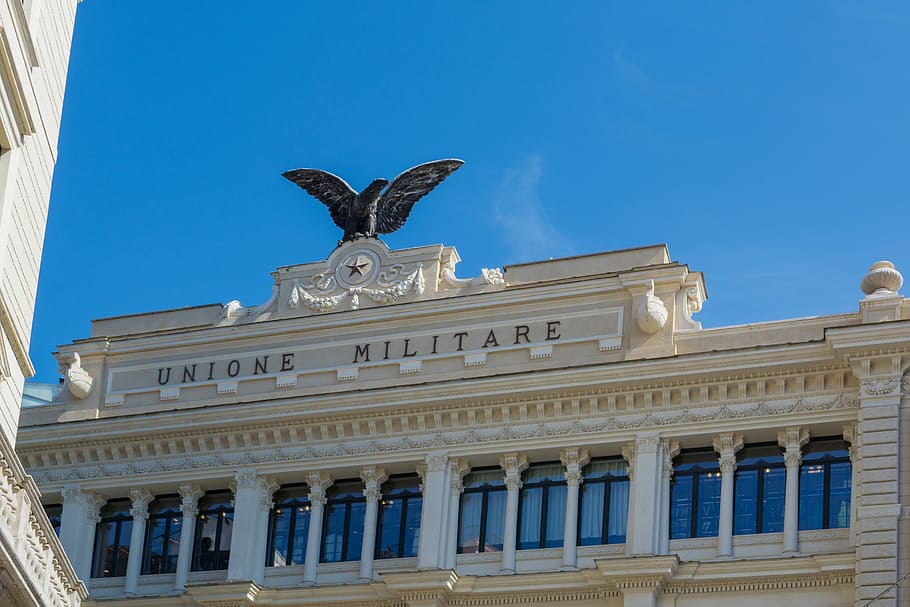 Unione, Eagle, Rome, Italy, unione militare, architecture, building exterior, HD wallpaper