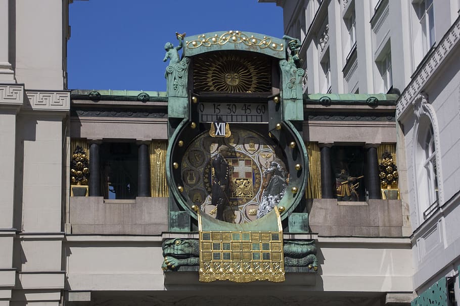 vienna, clock, building, architecture, clock face, built structure HD wallpaper