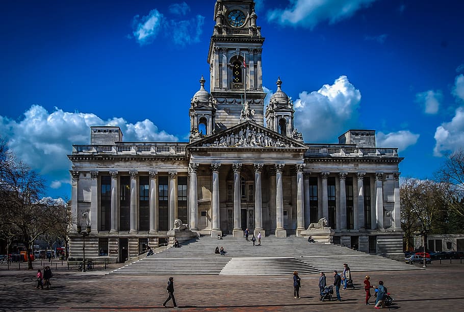 library, historic building, architecture, monument, portsmouth HD wallpaper