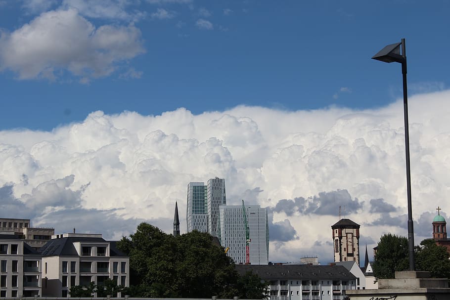 Cloud, City, threatening, storm clouds, urban Scene, building Exterior HD wallpaper