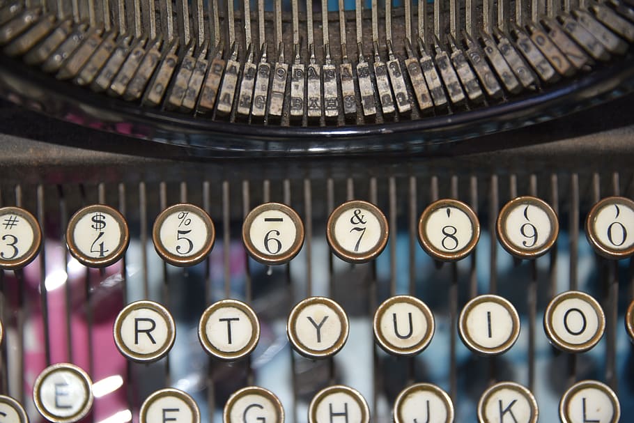 closeup photo of typewriter, Keys, Office, qwert, machine, equipment HD wallpaper