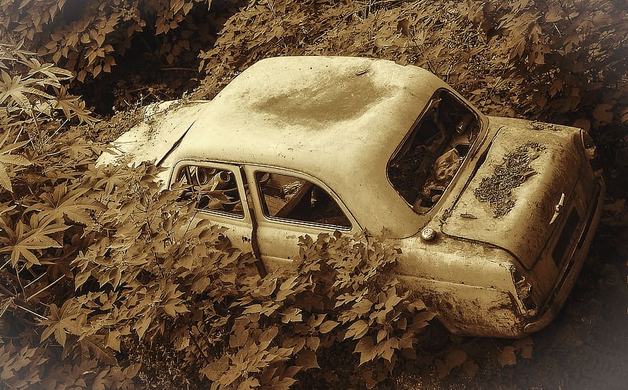 car, wreck, old, old auto, collision, scrap, vehicles, old car HD wallpaper