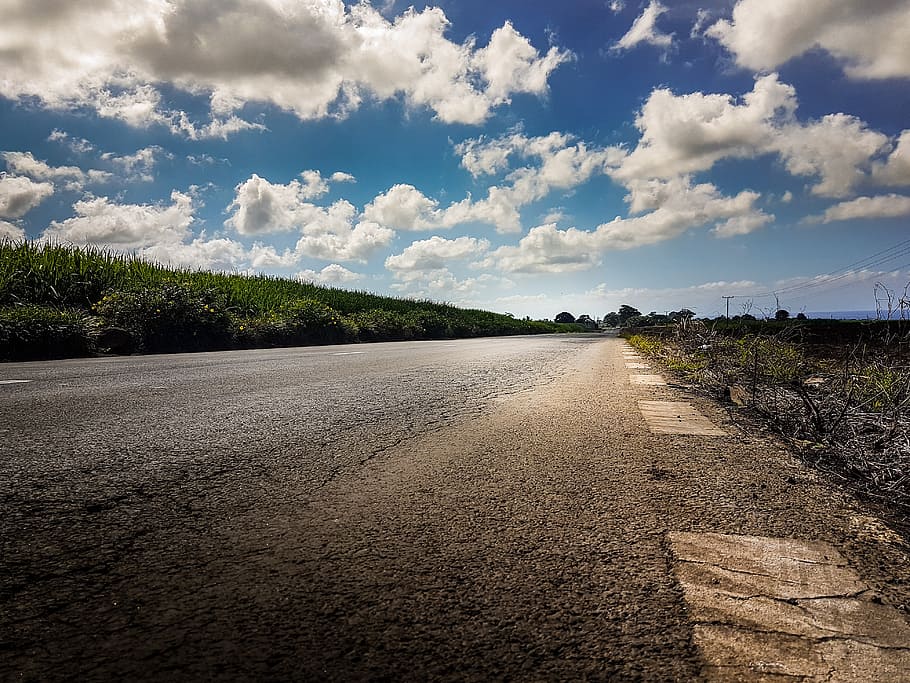 road, sky, clouds, landscape, beautiful, mauritius, cloud - sky HD wallpaper