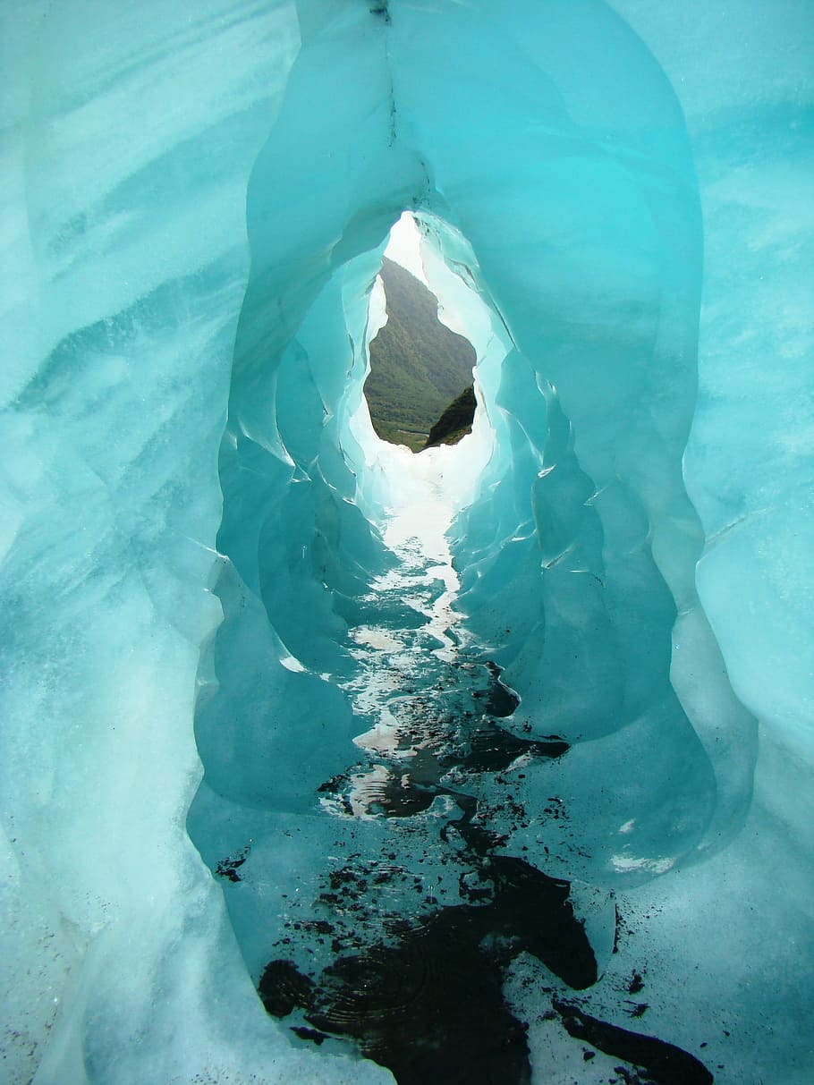 white ice tunnel, cave, ice cave, glacier, blue, cold, frozen HD wallpaper