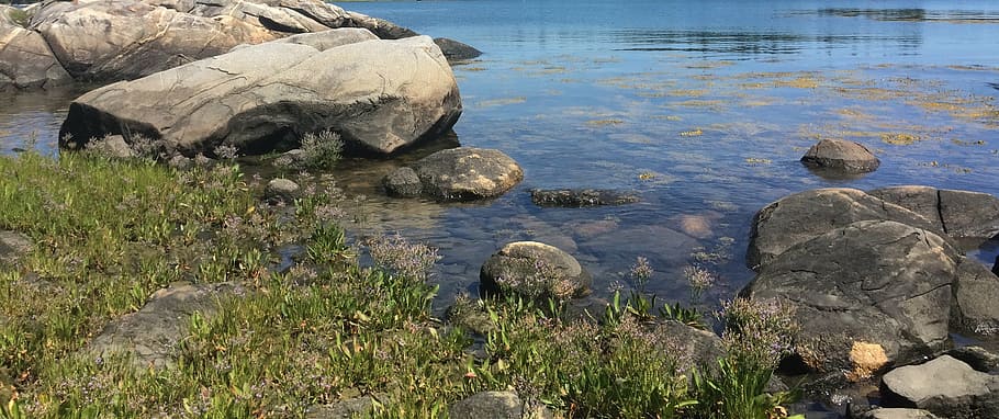rocks, beach, maine, ocean, nature, water, solid, rock - object HD wallpaper