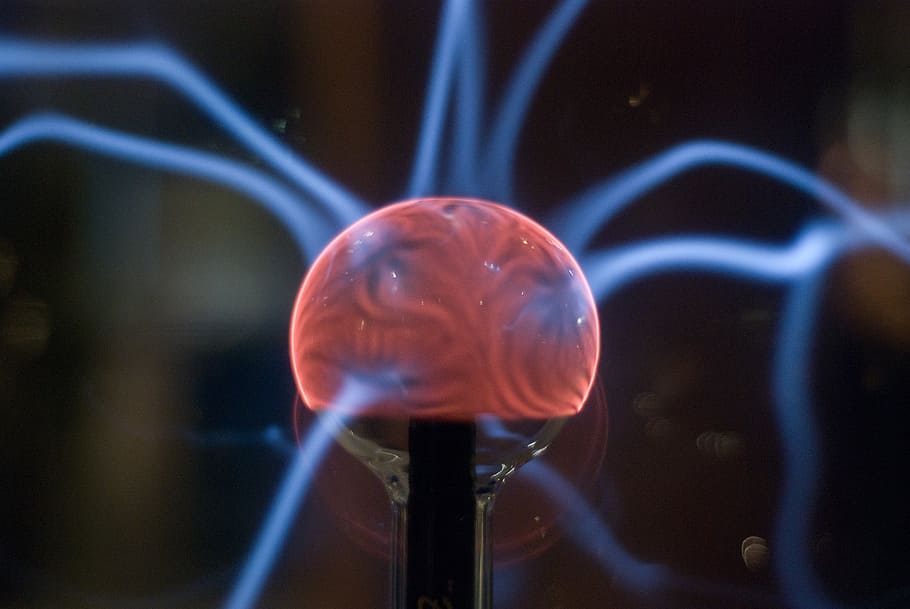 selective focus photography of plasma ball, electricity, science, HD wallpaper